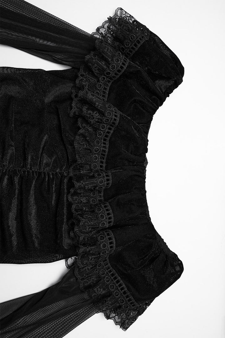 womens lace-up off-the-shoulder black dress