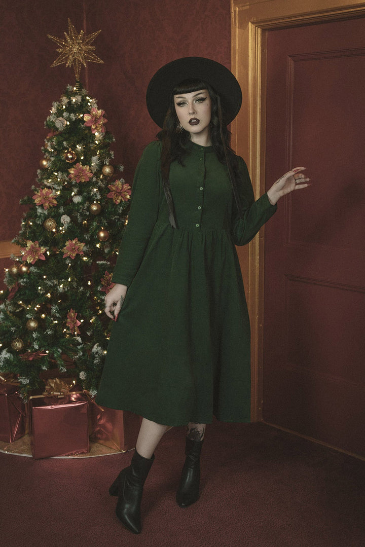 corduroy goth dress