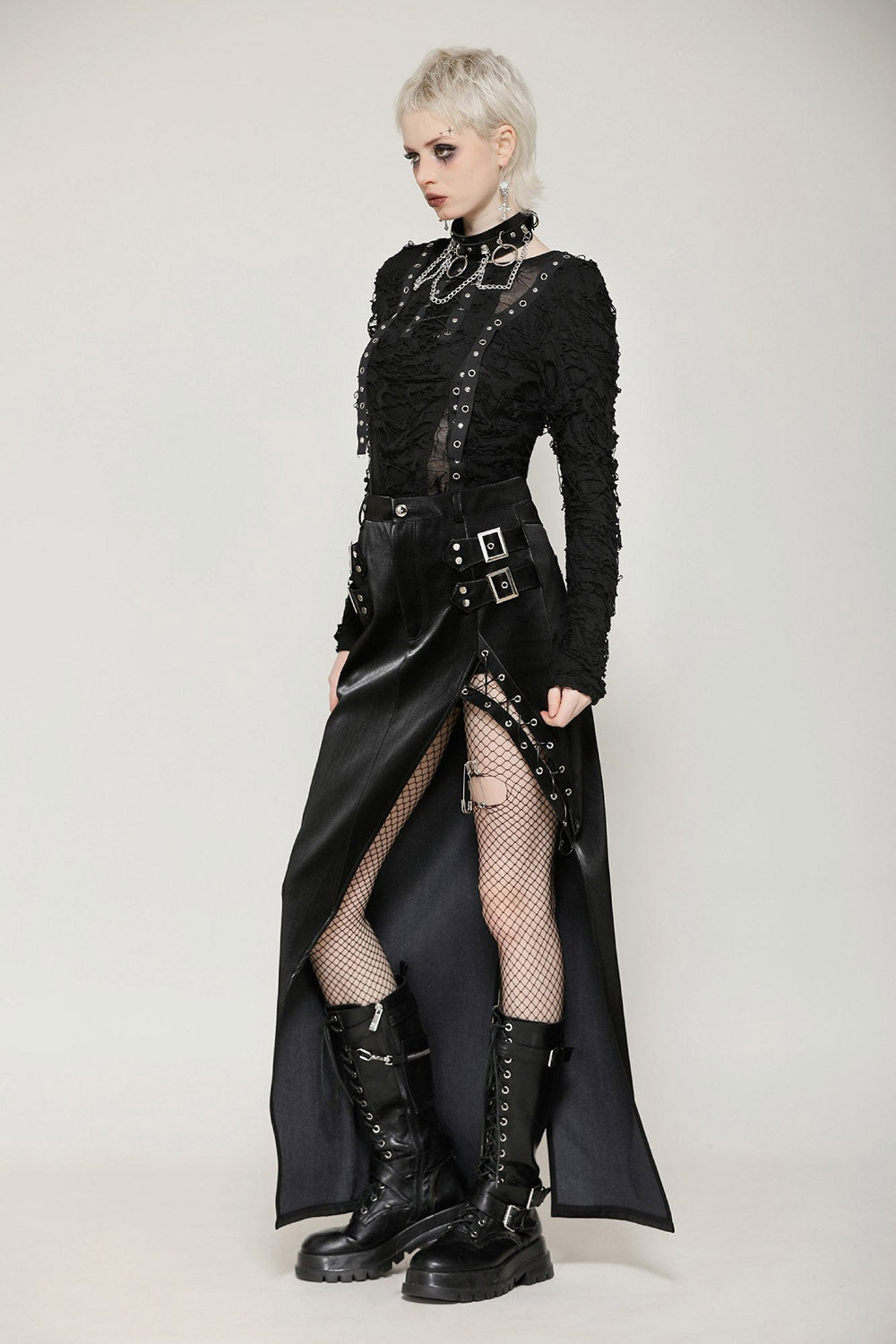 distressed black post-apocalyptic top