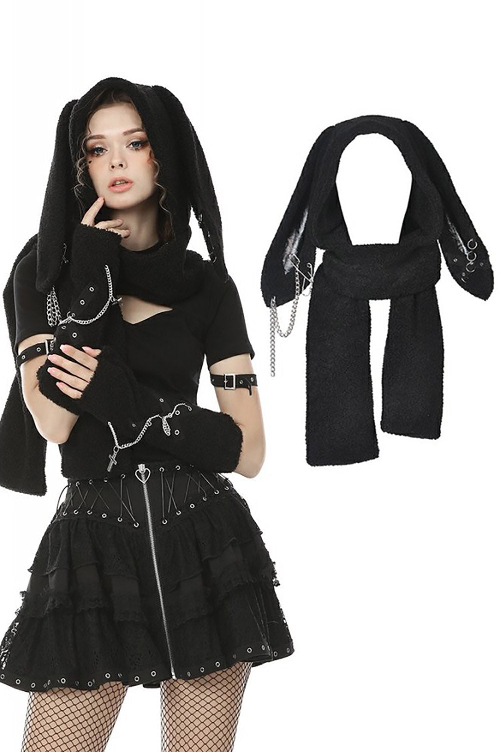前髪ウィッグ付きSCARF HAT (M) / Basic-Black SCARF HAT (M) / Basic-Black – BAREN（バレン）