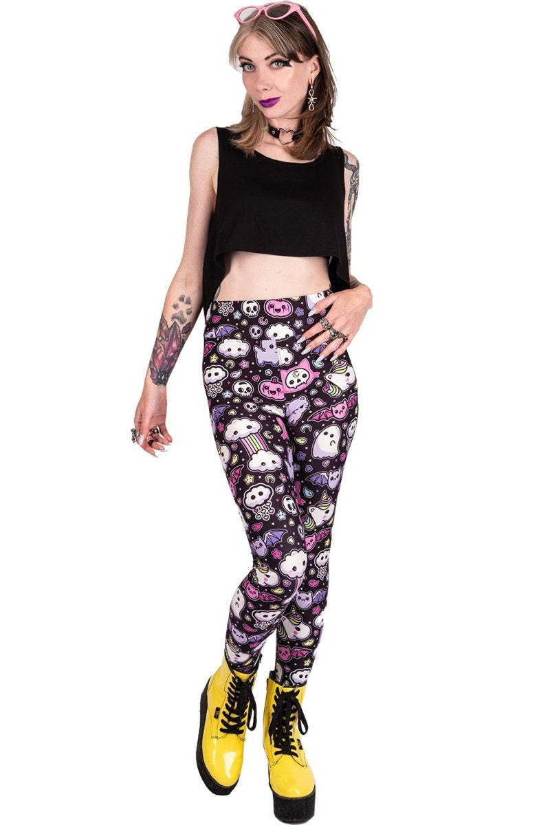 Rainbows And Unicorns Kawaii High Waist Leggings