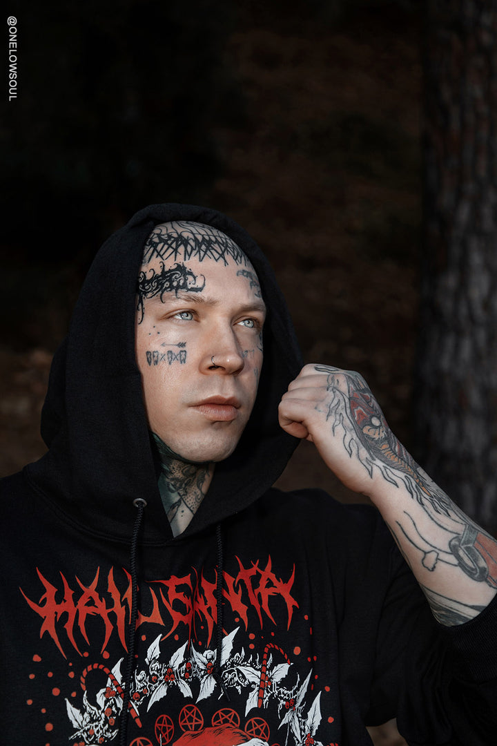 gothic santa pullover hoodie