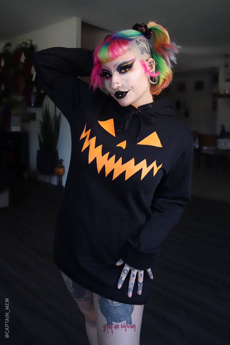 womens halloween pumpkin hoodie