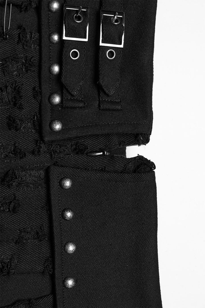 black scene skirt with buckles
