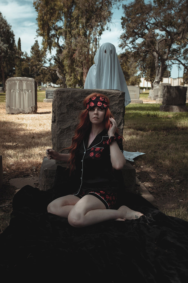 goth silk shorts