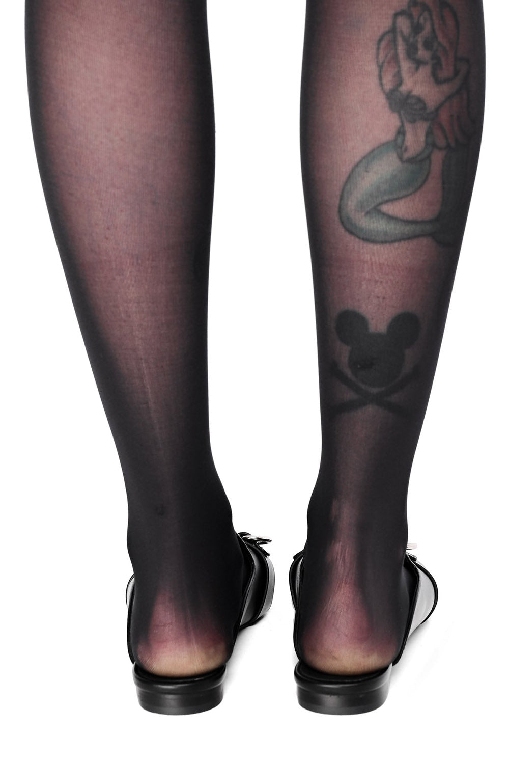 black vegan leather slip-on punk mules with d-rings