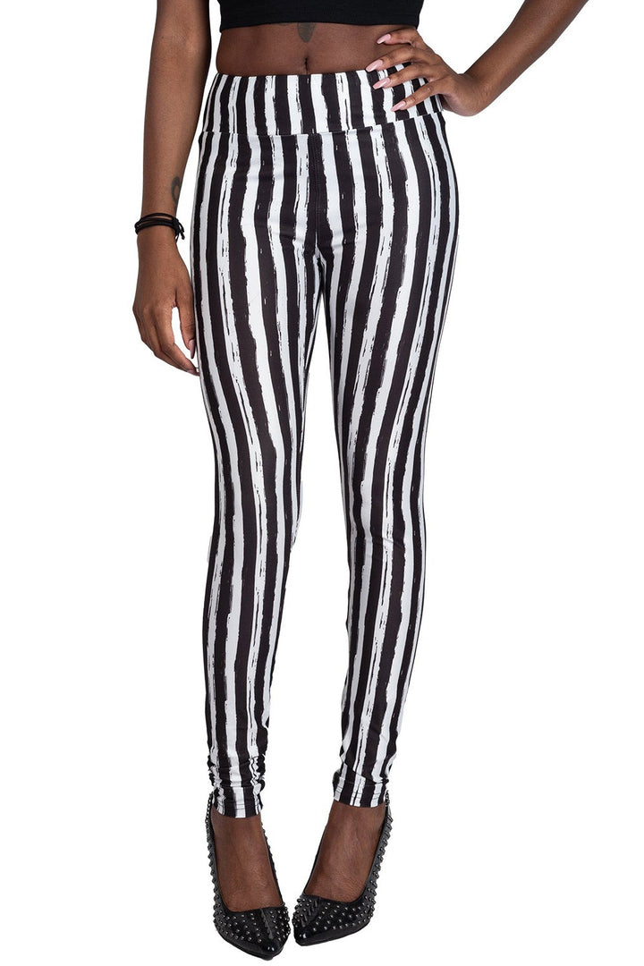 womens high waisted striped leggings