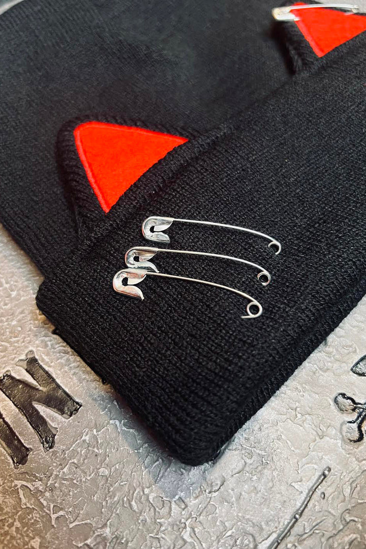 harajuku safety pin beanie