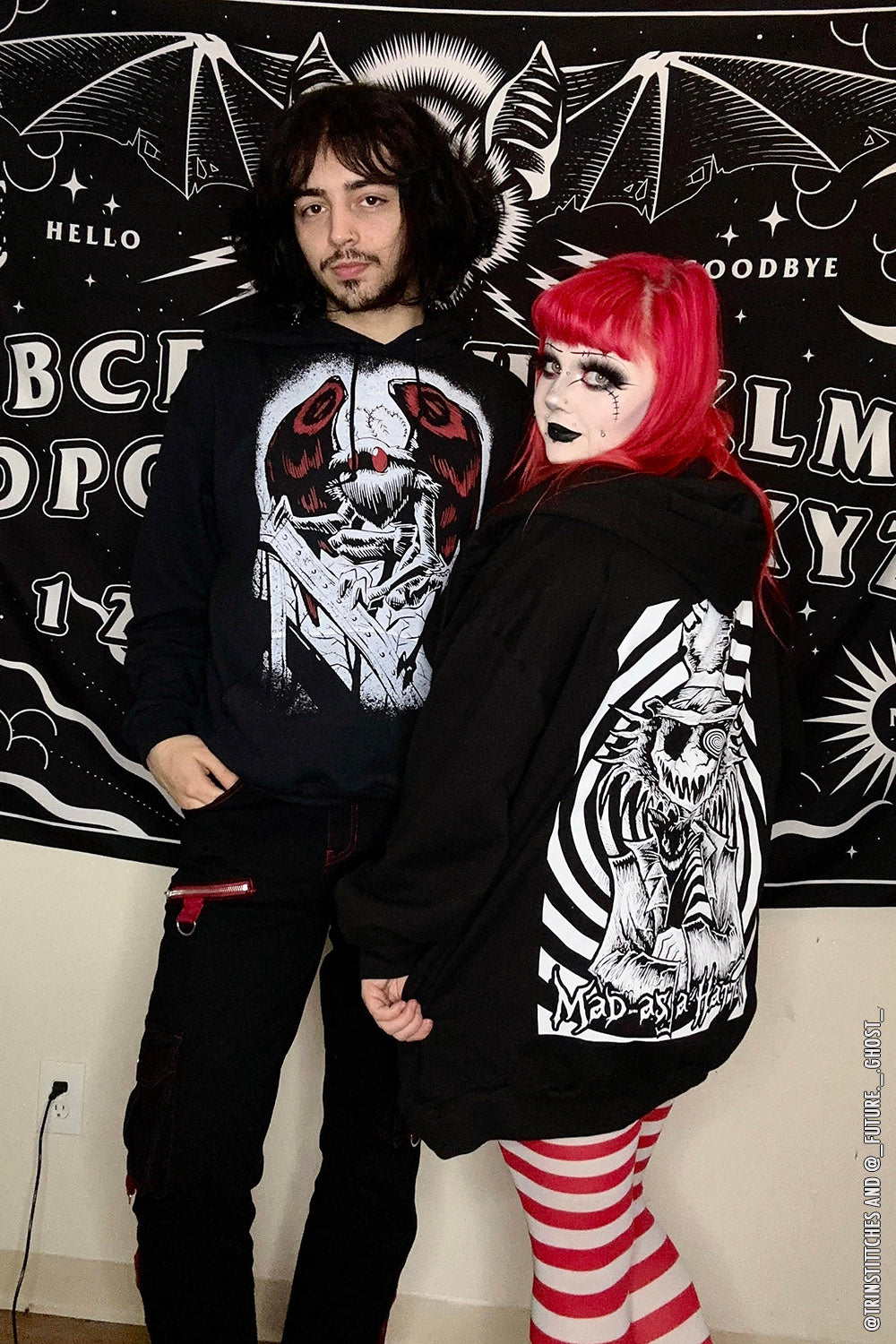 emo mad hatter zipper hoodie