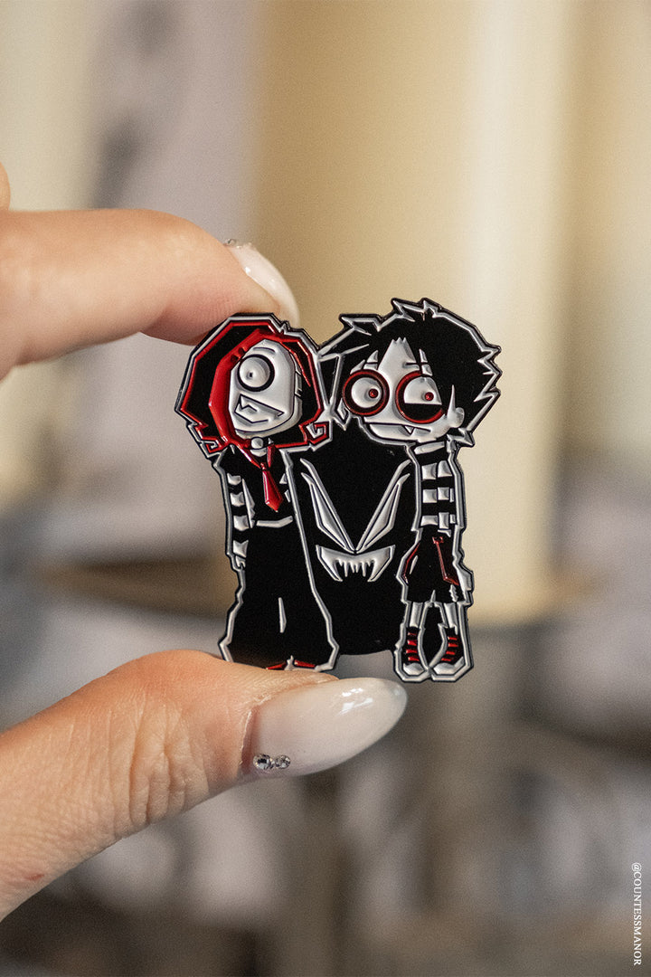 spooky kids enamel pin