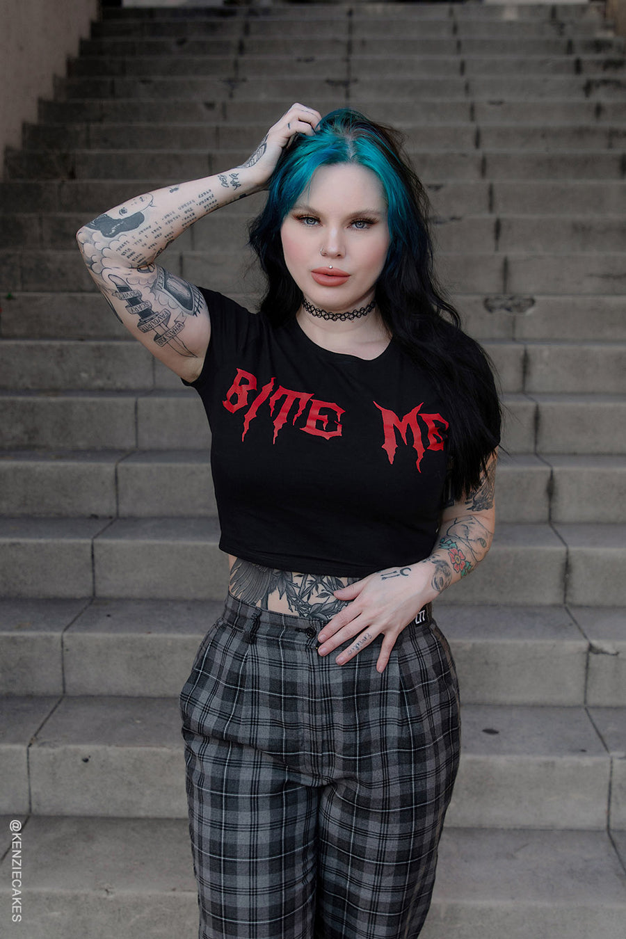 black and red gothic valentine's day top