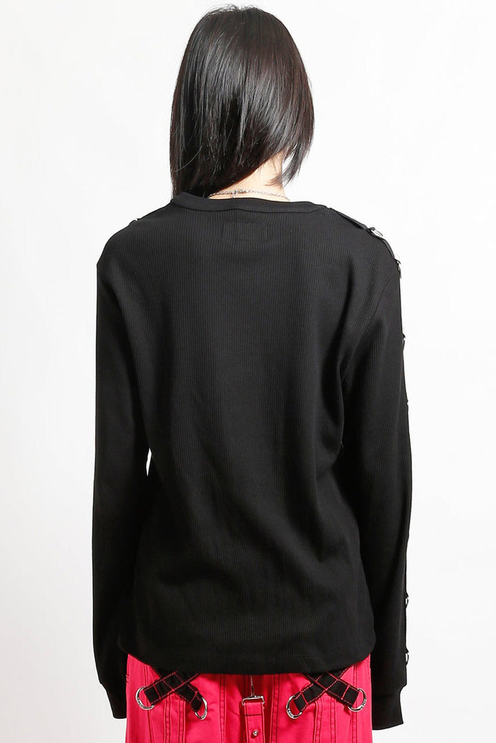 womens black emo oversized cybergoth shirt