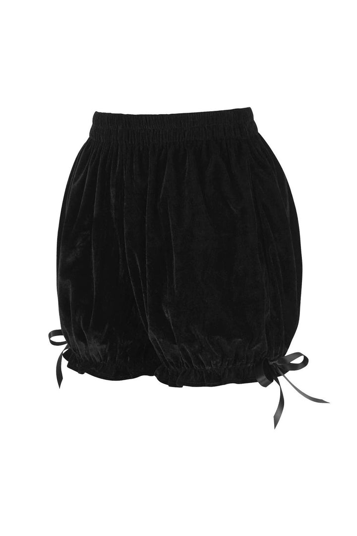 ruffled velvet bloomer shorts