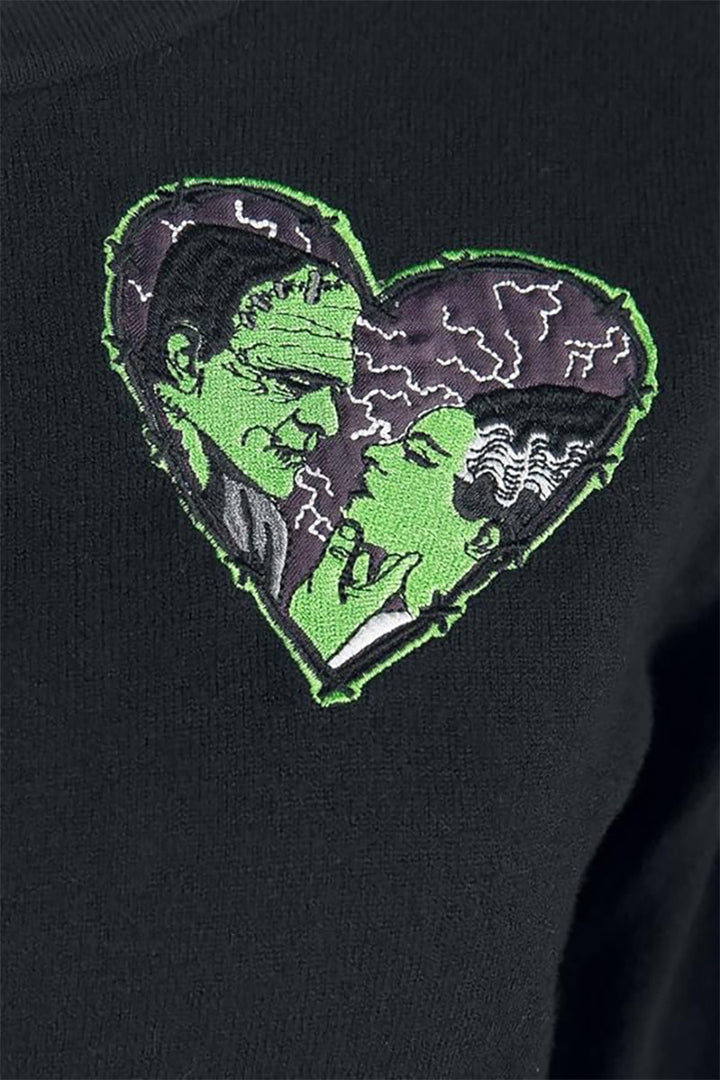 womens black knitted bride of Frankenstein cardigan sweater