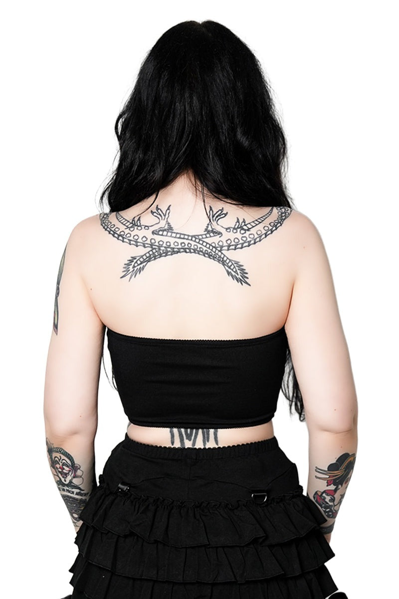 emo-lace-up crop top
