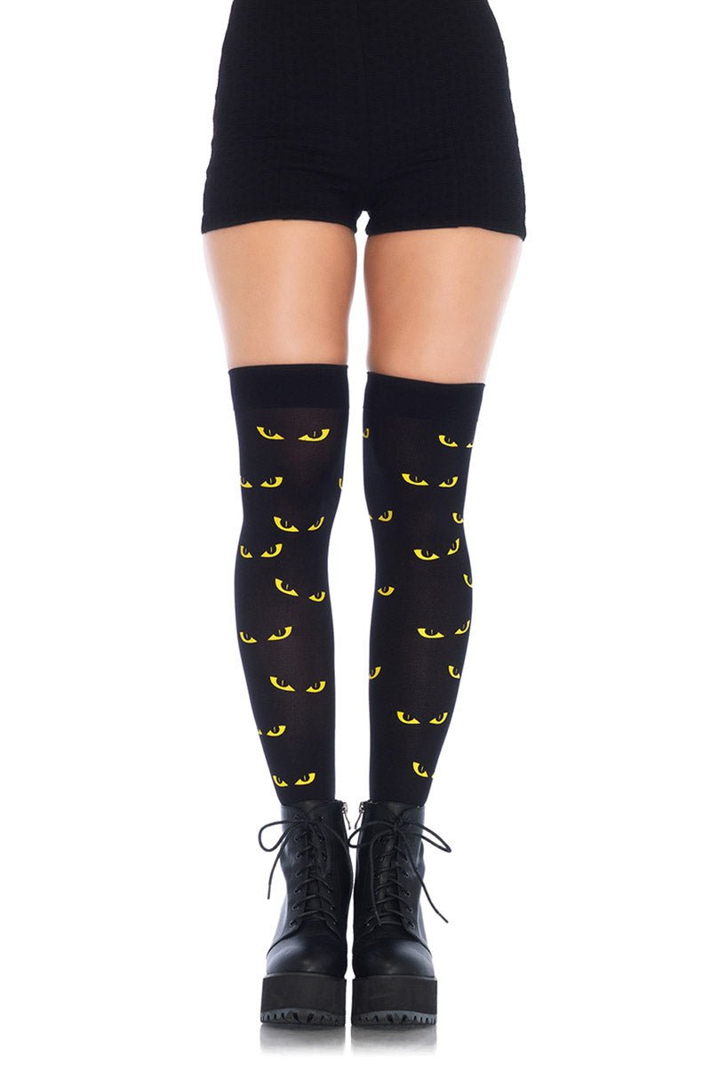 Evil Eyes on My Thigh Highs - socks & stockings - VampireFreaks - Leg Avenue