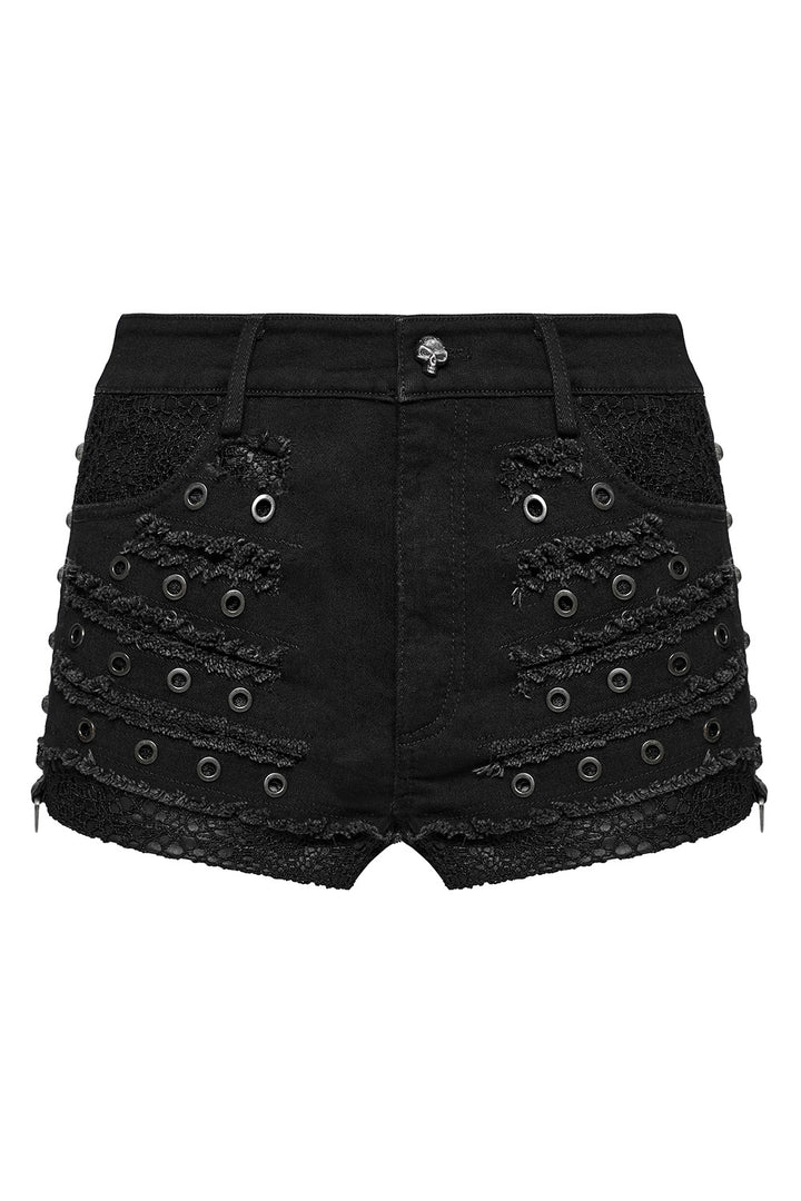 punk shredded short shorts