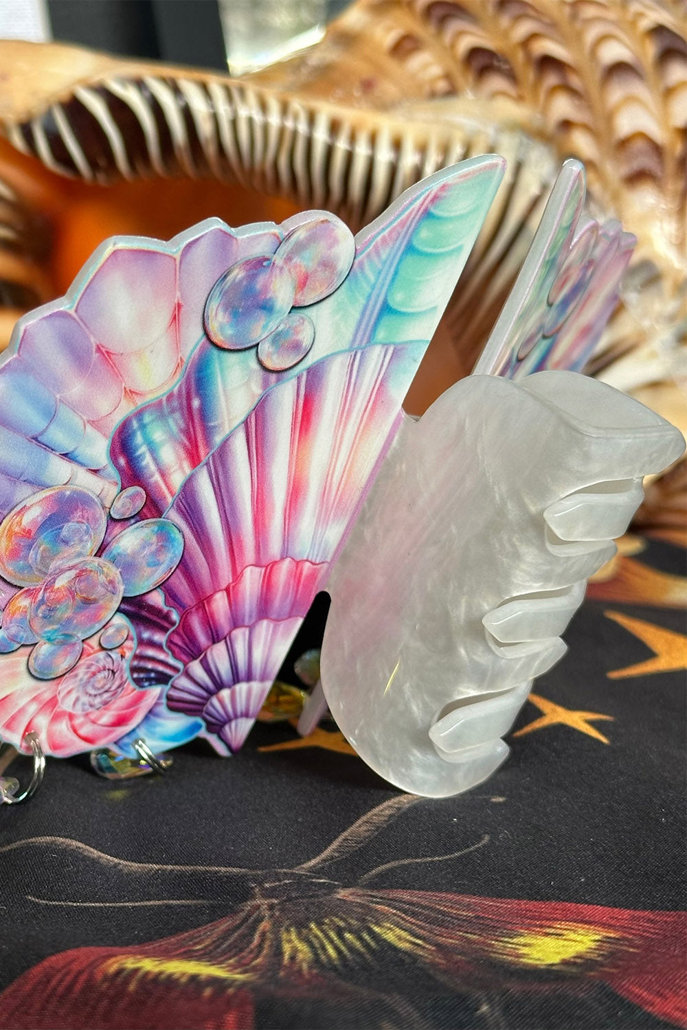 pretty pink pastel sea shell hair clip