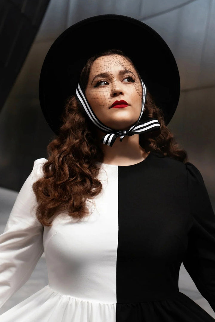 White Nightmare Veiled Hat