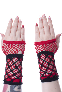 Ruby Mesh Gloves [BLACK/RED]