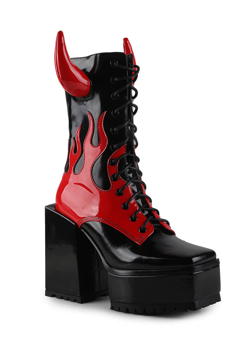 womens flame goth boots