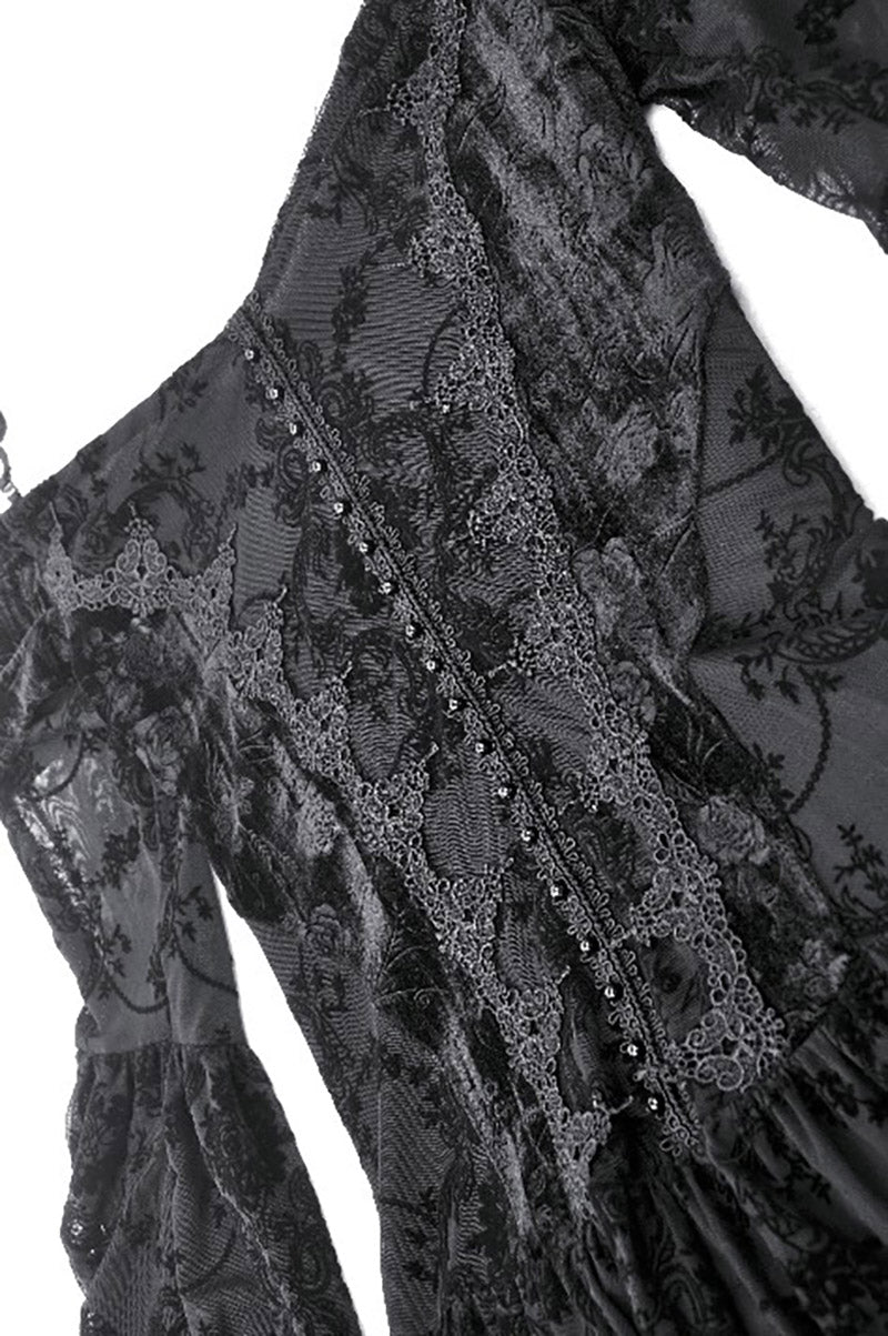 floral pattern goth dress