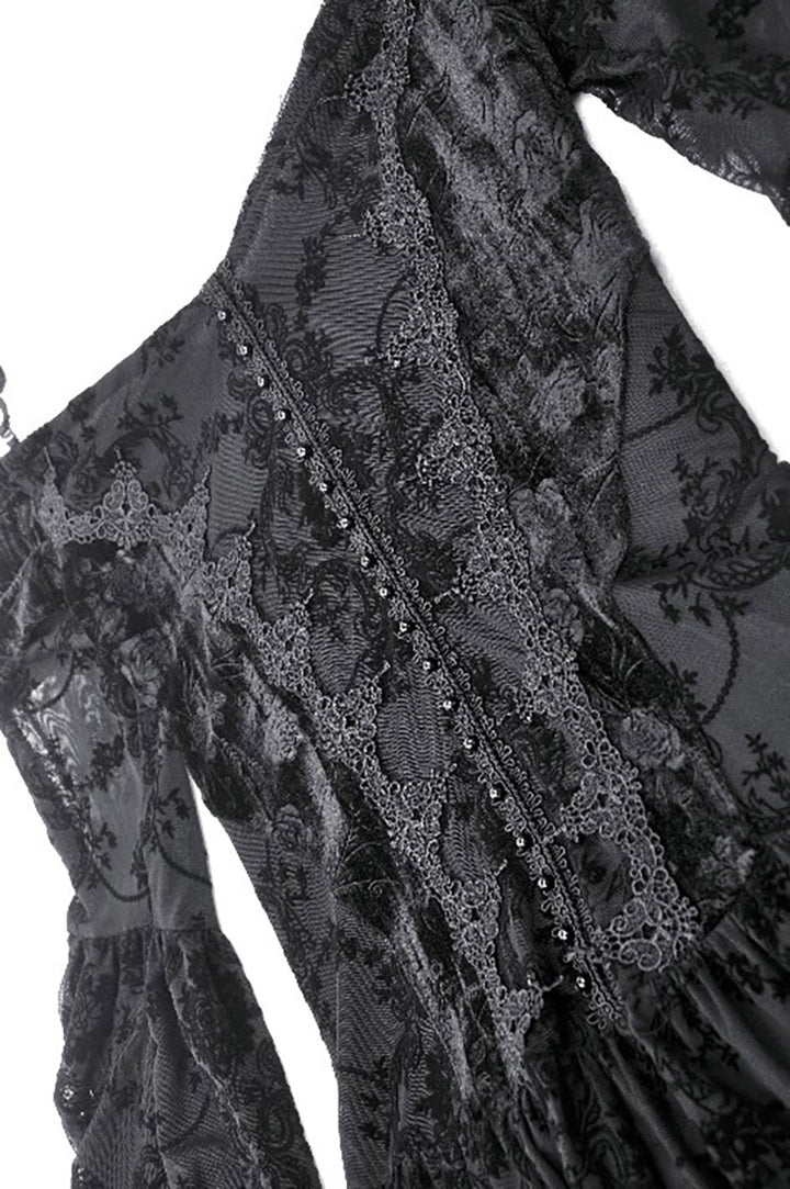 floral pattern goth dress