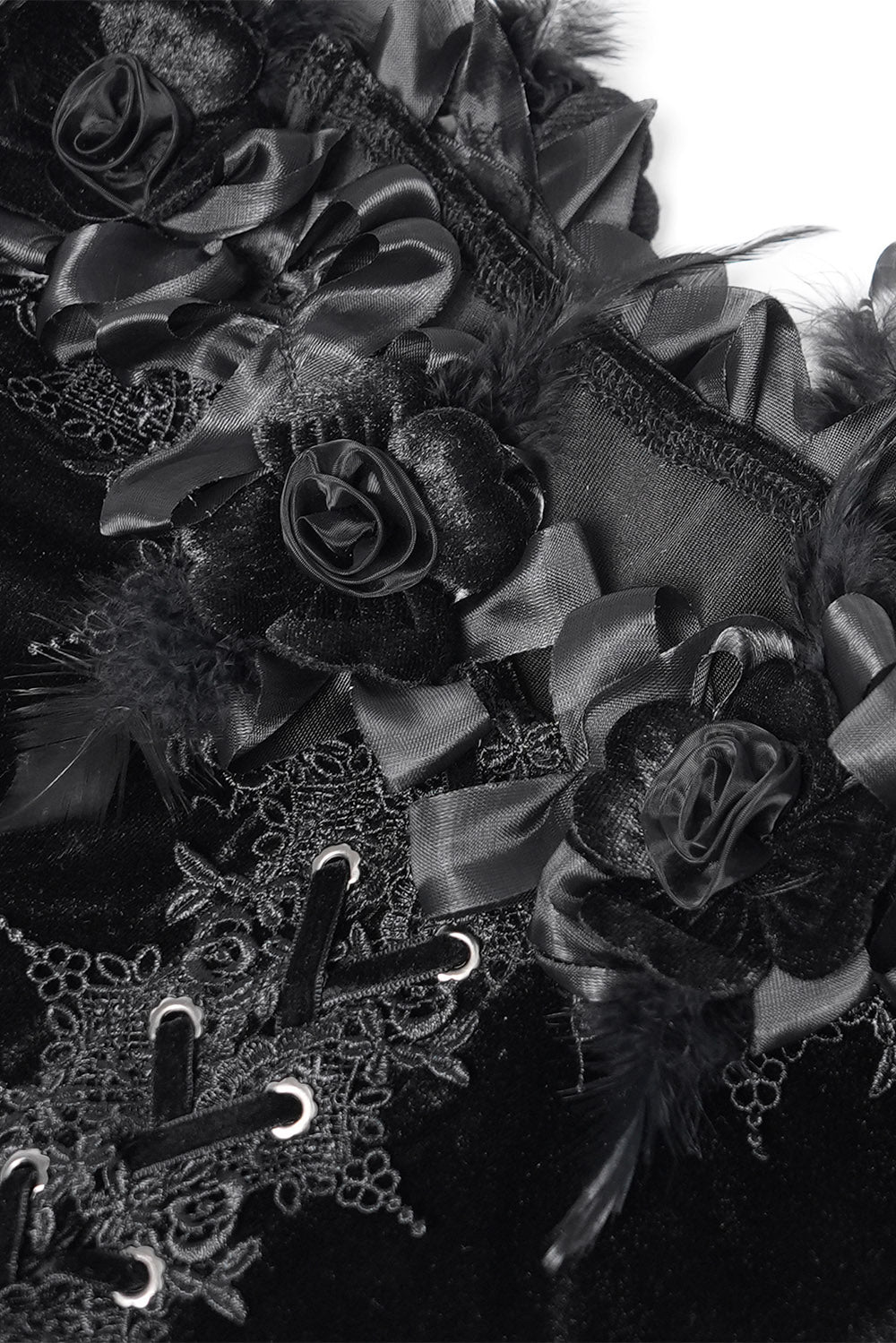 corset embroidered long sleeve gothic blouse