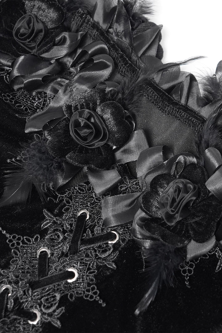 corset embroidered long sleeve gothic blouse