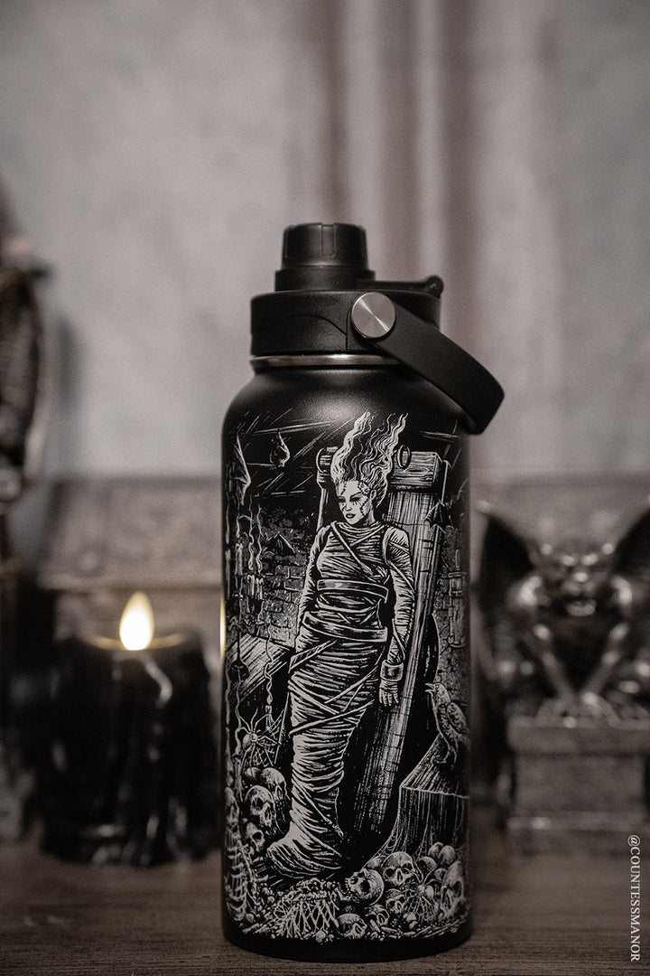 stainless steel bride of Frankenstein water bottle