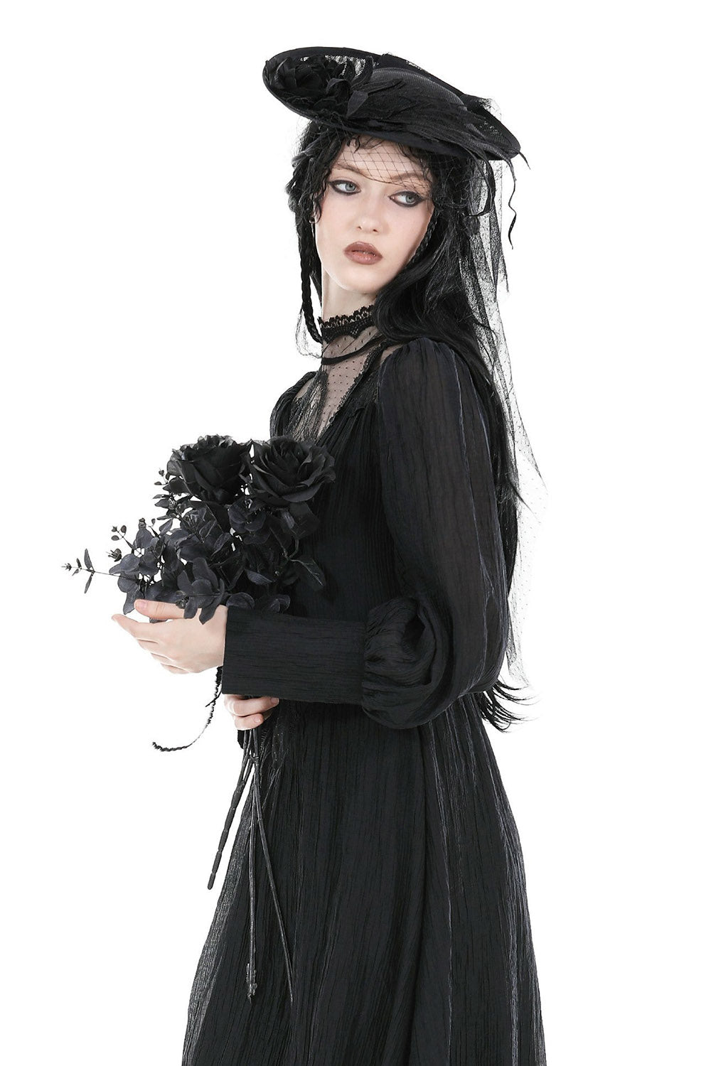 Lady Sorrow Veiled Victorian Hat – VampireFreaks