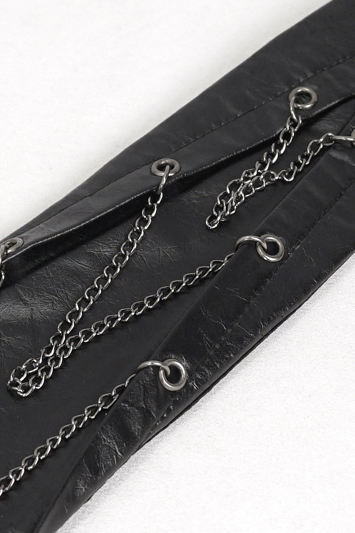 Funeral Wake Leather Necktie - hats & scarves & headwear - VampireFreaks - Devil Fashion