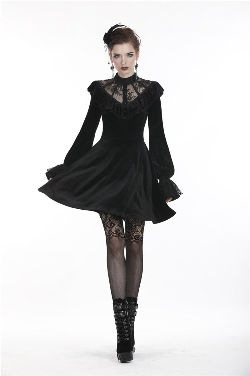 Gatsby Gothic Velvet Midi Dress - dresses - VampireFreaks - Dark In Love