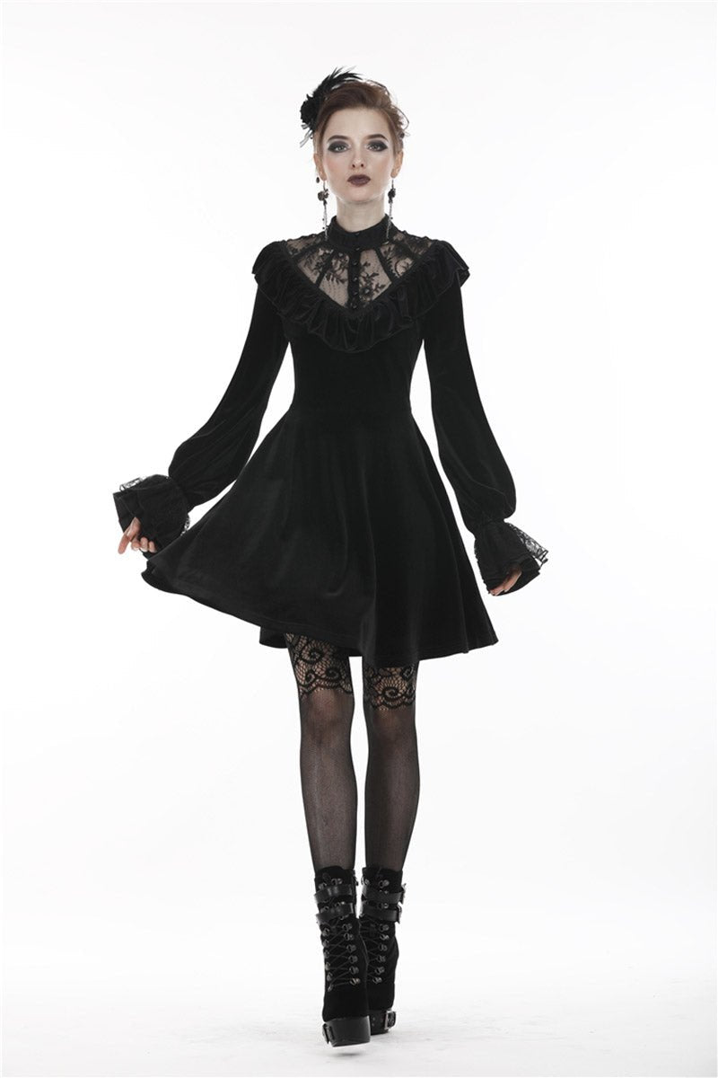 Gatsby Gothic Velvet Midi Dress - dresses - VampireFreaks - Dark In Love