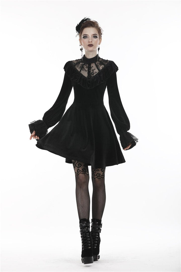 Gatsby Gothic Velvet Midi Dress - dresses - VampireFreaks - Dark In Love
