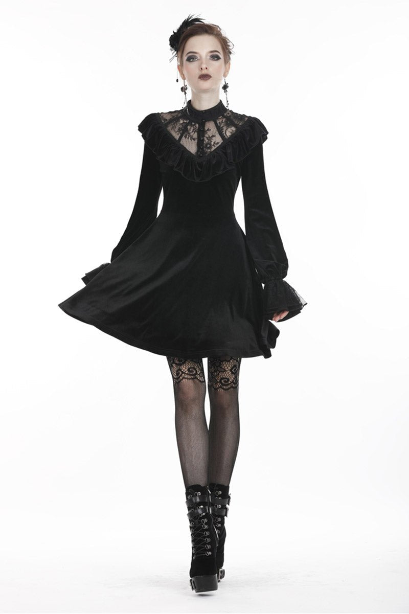 Gatsby Gothic Velvet Midi Dress - dresses - VampireFreaks - Dark In Love