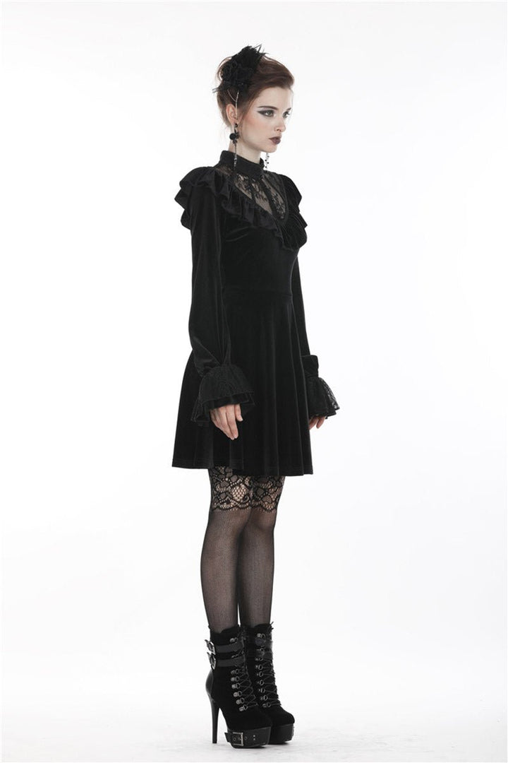 Gatsby Gothic Velvet Midi Dress - dresses - VampireFreaks - Dark In Love