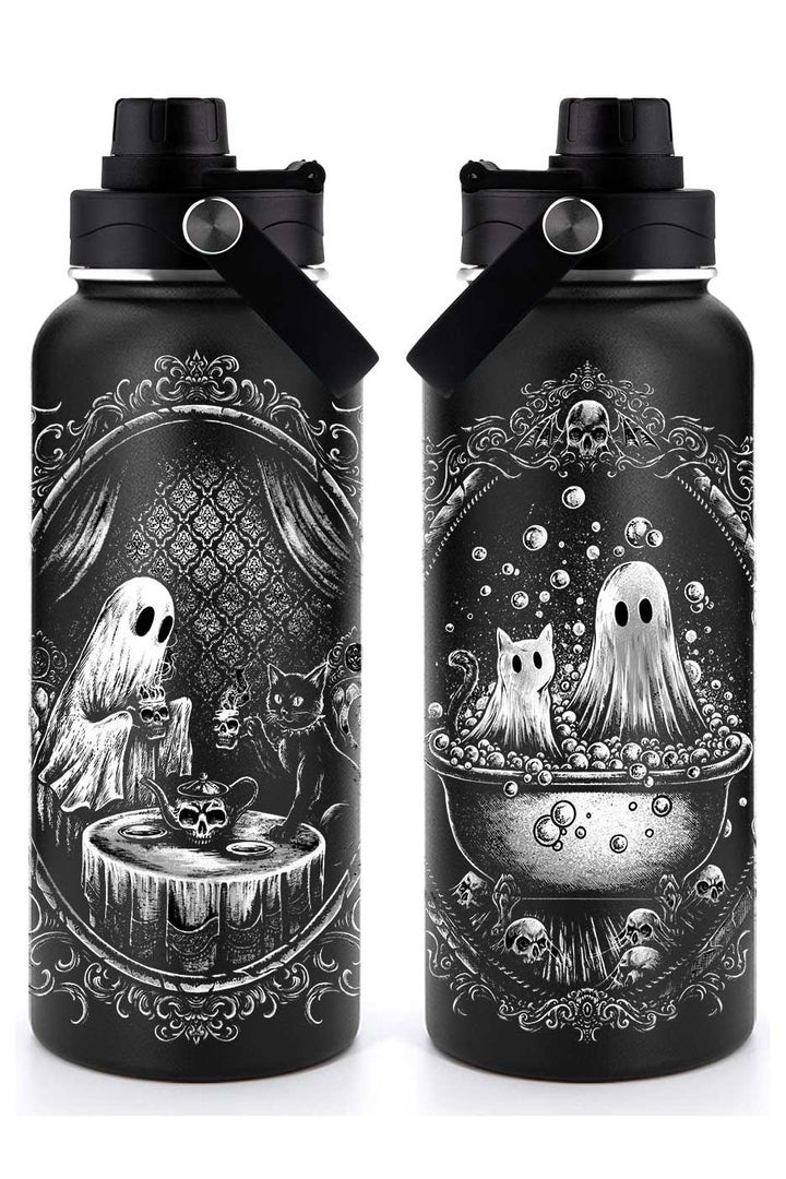 stainless steel ghost water bottle with lid