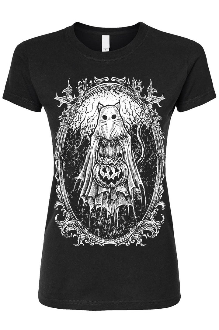 Camiseta de gatito fantasma