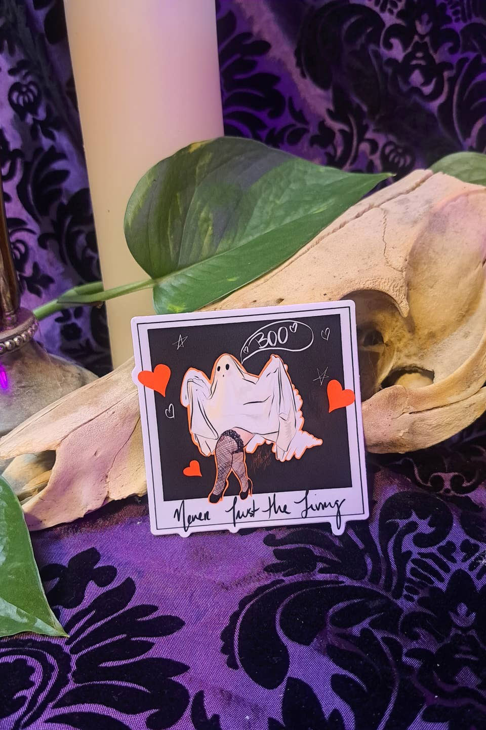 spooky halloween ghost girl sticker made of vinyl