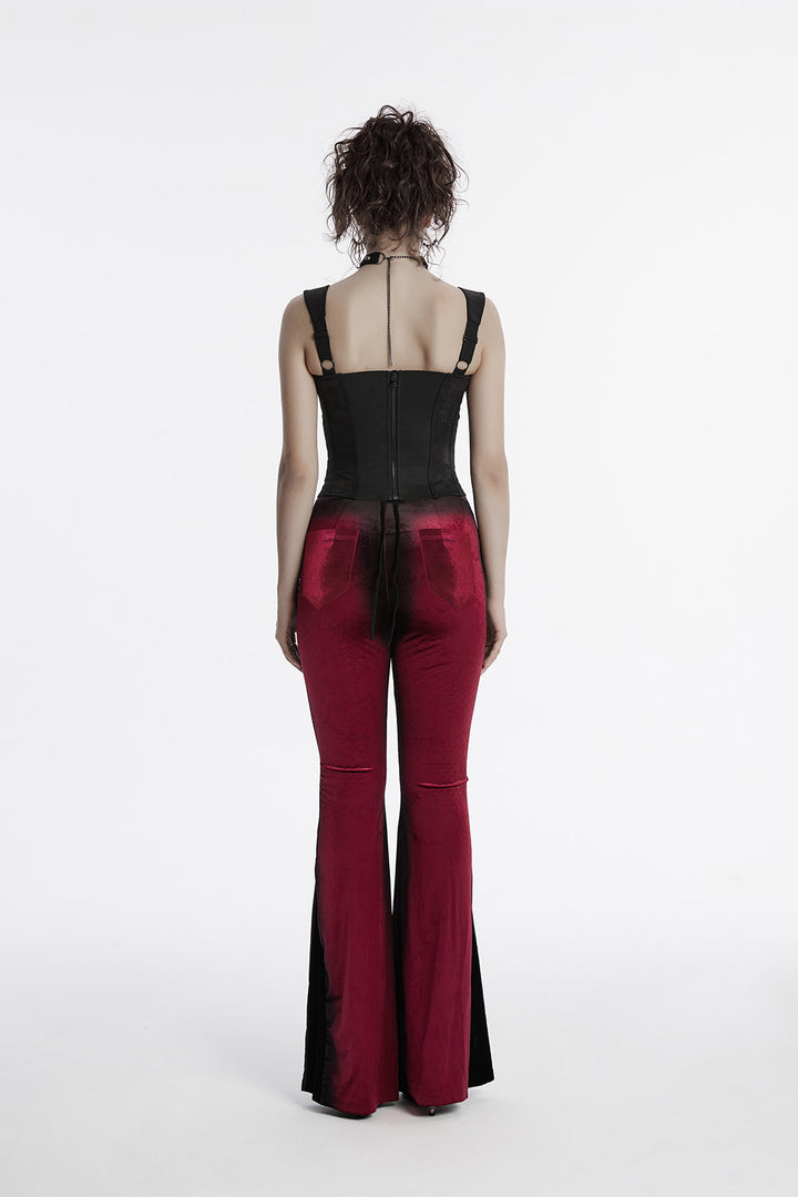 dark red gothic velvet pants