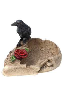 Raven on Skull Ashtray