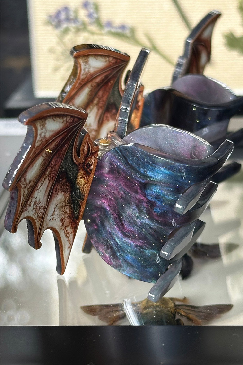 brown bat hair claw clips