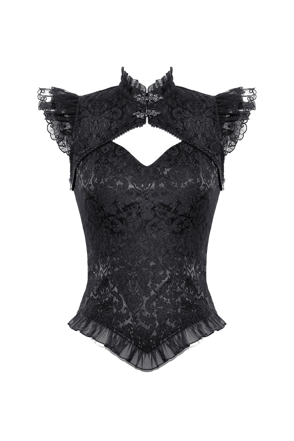 womens vintage gothic damask pattern top