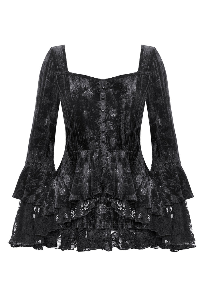 womens vintage goth long sleeve top