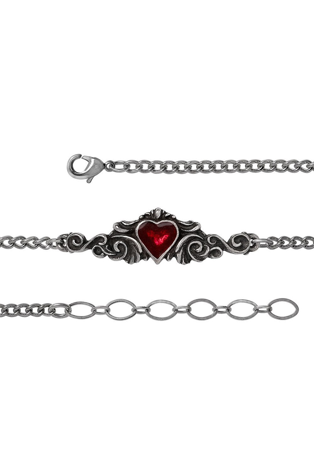 gothic queen of hearts bracelet by alchemy england