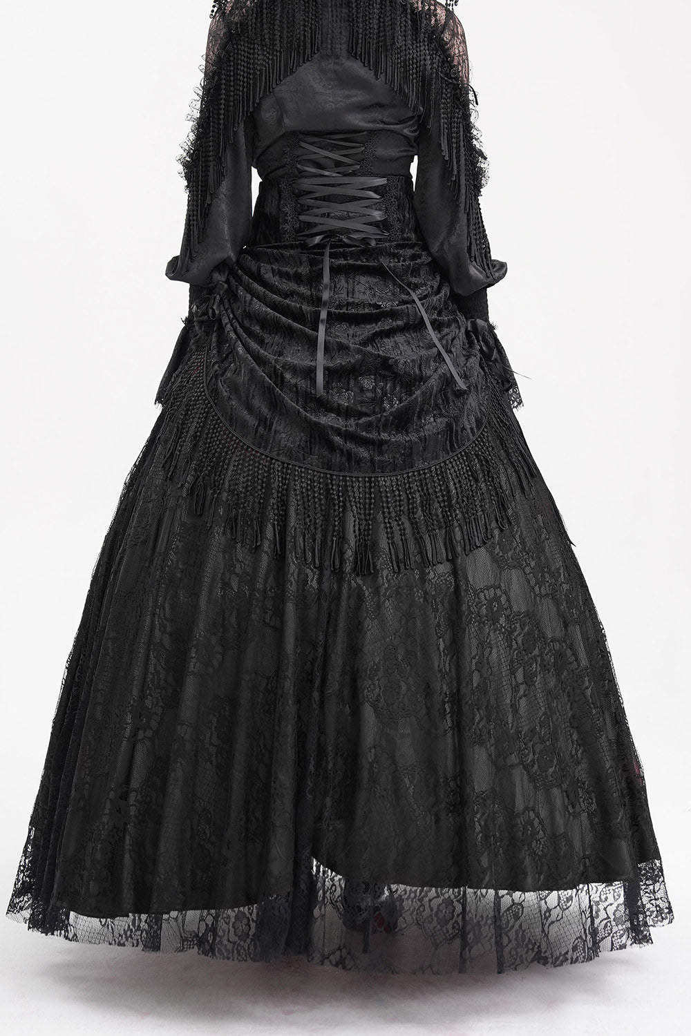 long back bustle victorian goth skirt