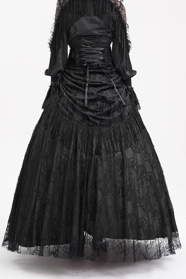 long back bustle victorian goth skirt
