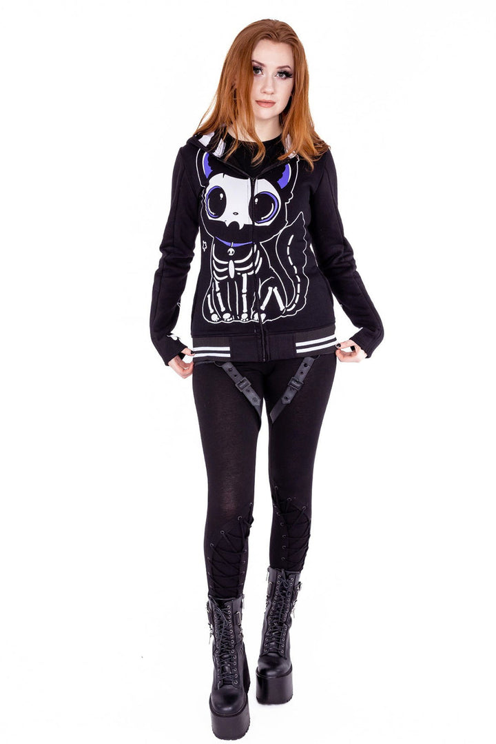 skeleton cat hoodie