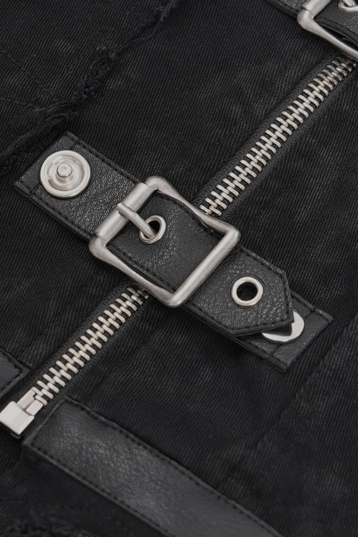 gothic buckle sleeveless shirt for men